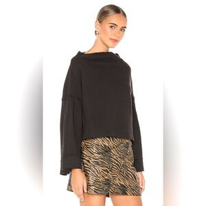 We the free black bunny tee bell sleeve top MED boho oversized casual